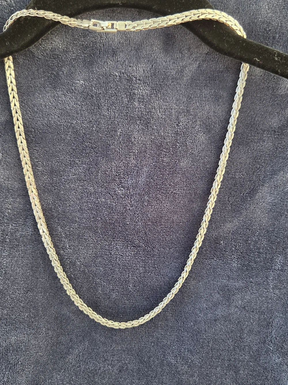 Braided Silver Tone Necklace — Classic White Finish